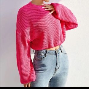 NWOT! Pink cropped sweater